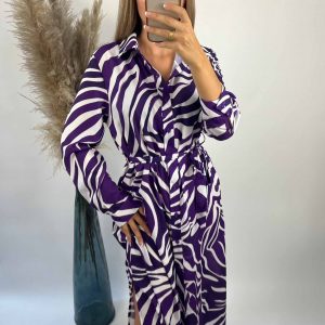 Robe Longue Fendue À Imprimés