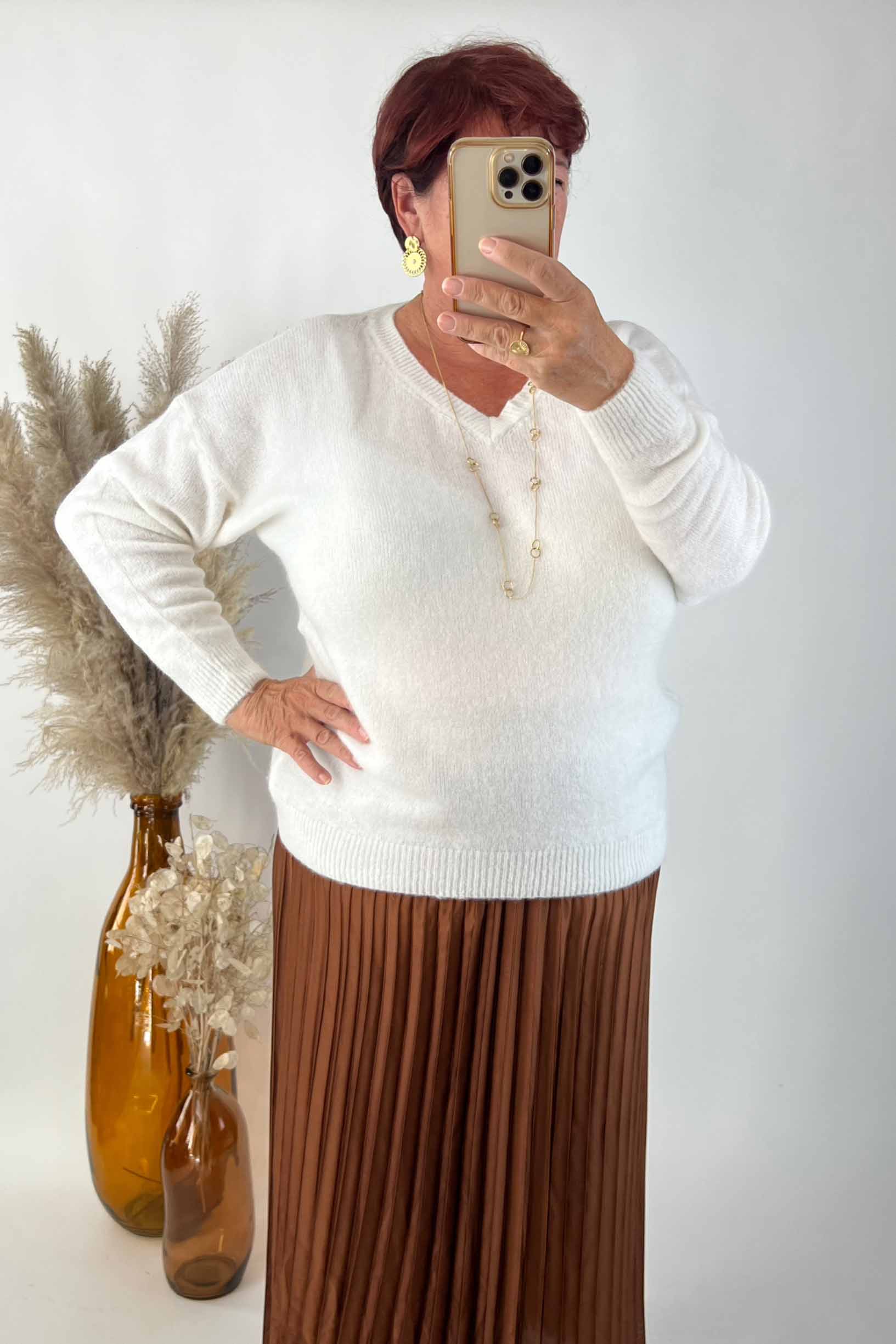 Jupe Longue Satinée Plissée