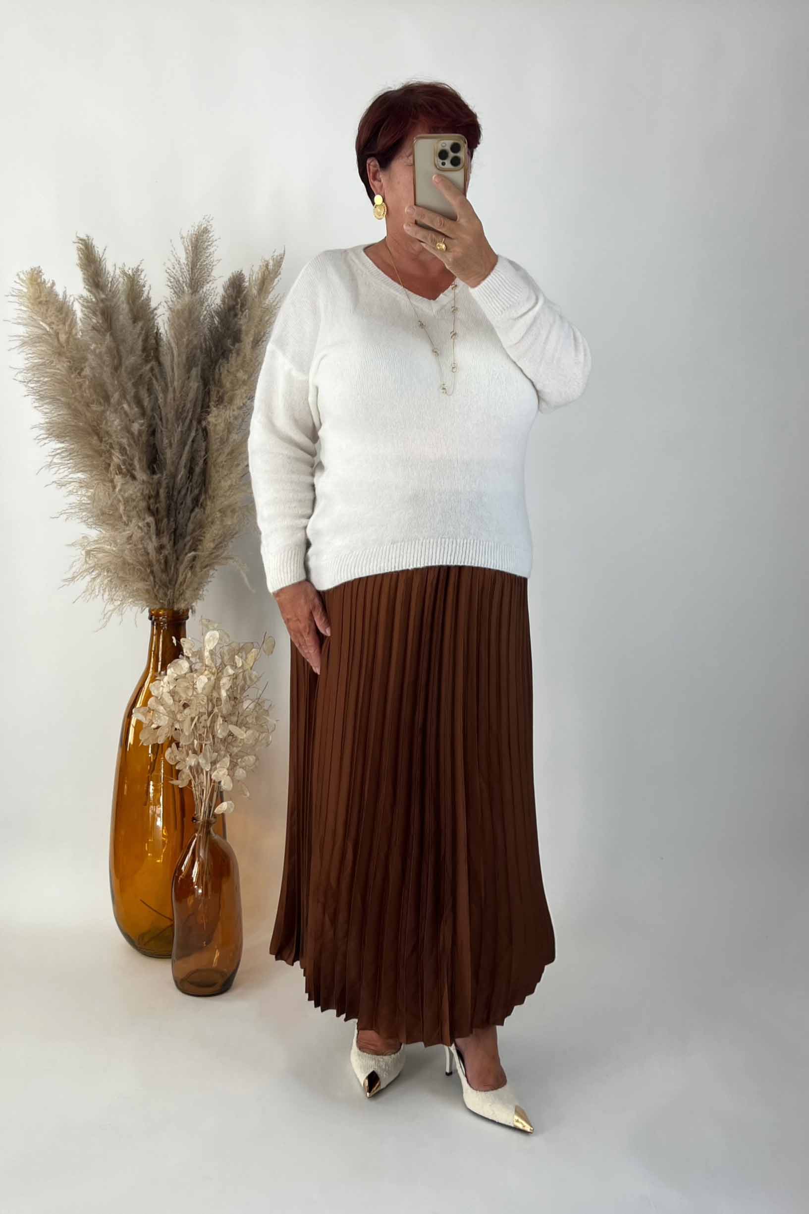 Jupe Longue Satinée Plissée