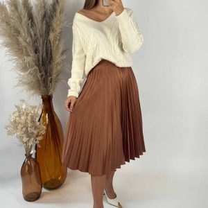 Jupe Longue Satinée Plissée