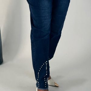 jean taille haute bleu