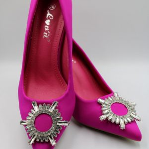 talon rose à strass