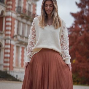 Jupe Longue Satinée Plissée