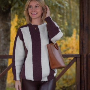 Pull à Rayure Bicolore