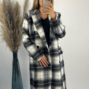 manteau à carreaux long