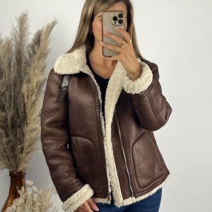 manteau similicuir imitation mouton