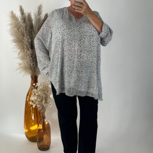 Top Fluide Manches Longues imprimer léopard