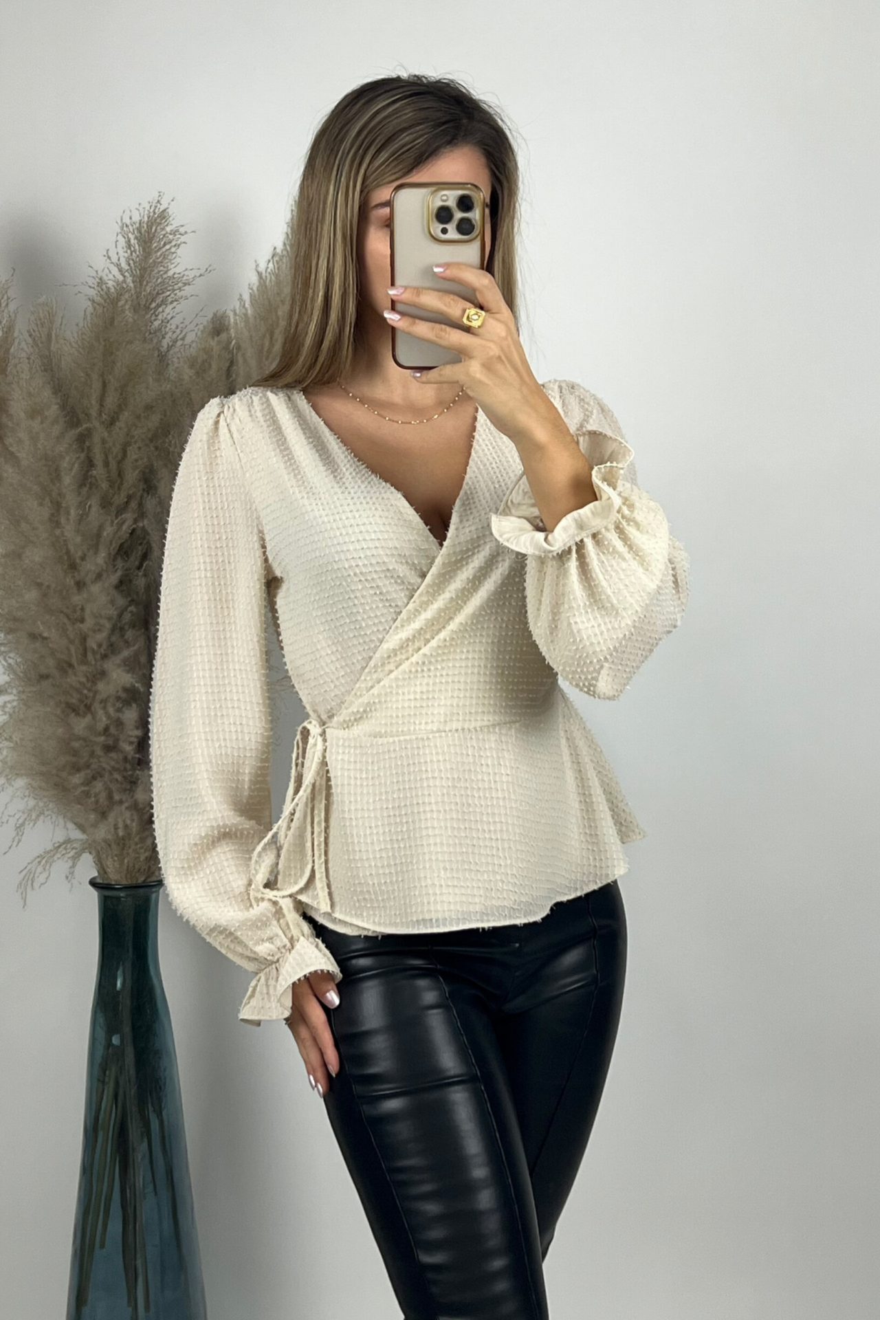 Top Cache Coeur Plumetis