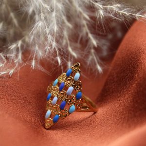 bague losange baroque bleu