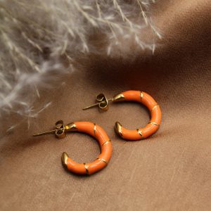 créole orange boucles d'oreille