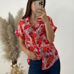chemise manches courtes fleuri