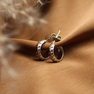 créoles argent torsadé