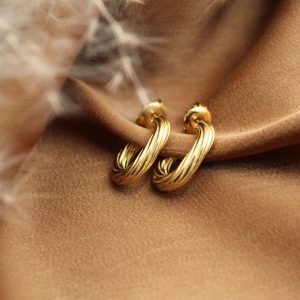 boucles d'oreilles créoles or torsadé