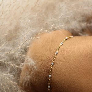 Bracelet Fin à Pierres Grises