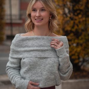 Pull Gris Col Bardot