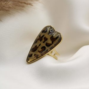 Bague coeur léopard