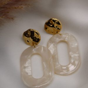 boucles d'oreilles or et nacré
