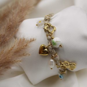 bracelet tissu breloques