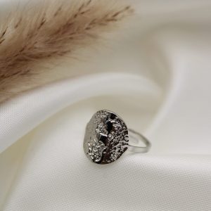 bague martelé argent