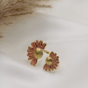 bague rose et or fleur