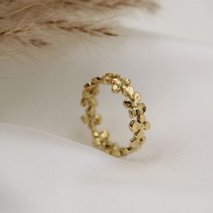 bague fleurs doré