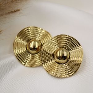 Boucles d’Oreilles ronde texturées dorées