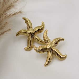 boucles d'oreilles étoiles de mer doré