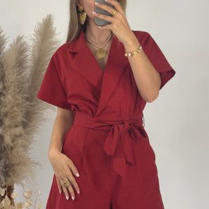 Combishort Rouille Ceinturée