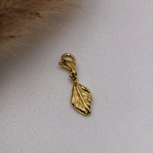 Charm Feuille attache mousqueton