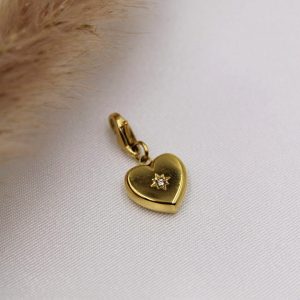 Charm Coeur scintillant attache mousqueton