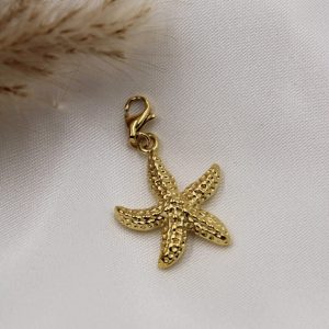 Charm Étoile de Mer Doré Texturée attache