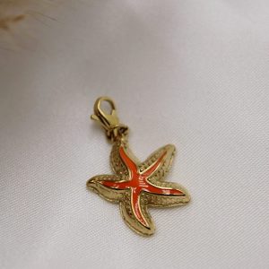 Charm Étoile de Mer Océanique Orange attache mousqueton