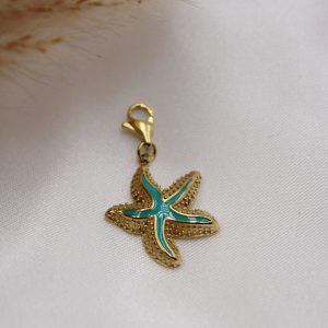 Charm Étoile de Mer Océanique Turquoise attache mousqueton