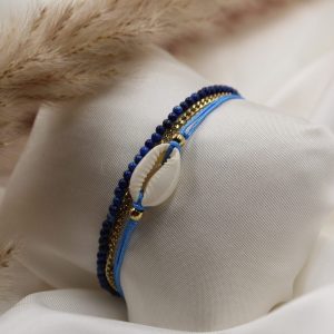 bracelet grain de café bleu marine