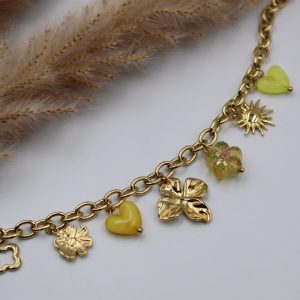 collier breloque Fleurs Verdoyantes