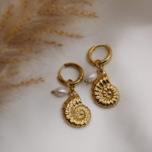 Boucles d’Oreilles coquillage et perle nacré