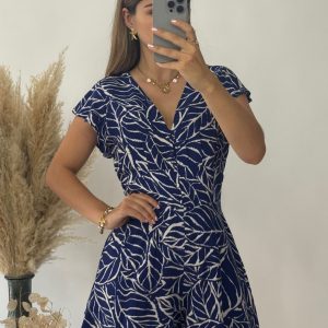 Combinaison à imprimé feuilles