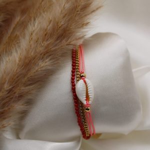 bracelet coquillage corail