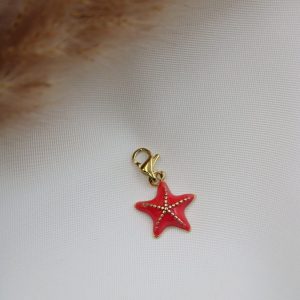 Charm étoile de mer rose attache mousqueton