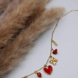 collier fin breloque à coeur