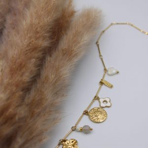 collier fin à breloque soleil love