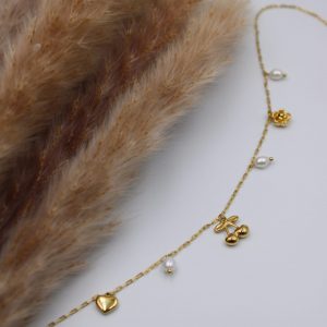 collier fin à breloque cerise