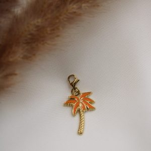 charm palmier orange attache mousqueton