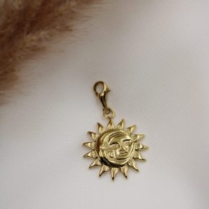charm soleil de lune attache mousqueton