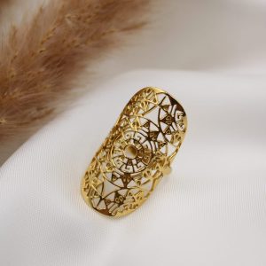 Bague Mandala en acier inoxydable