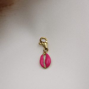 Charm Coquillage Grain de Café - Rose
